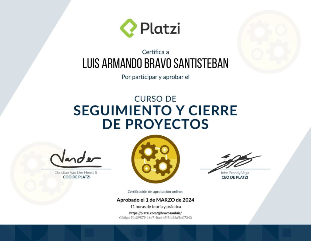 Seguimiento y Cierre de Proyectos